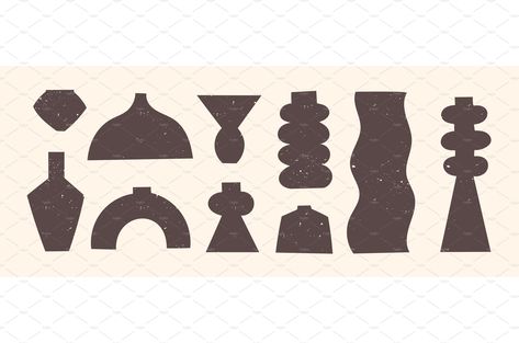 Ceramic Vases Abstract Pottery Hand by undrey on @creativemarket Abstract Pottery, Ceramic Shop, Shape Art, Ceramic Vases, Shop Signs, Camo, Art Drawings, Vase, Sculpture