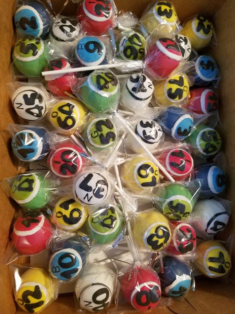 Bingo Cake Pops, Bingo Cupcakes, Bingo Cake, Bingo Party, Mom Party, Home Bakery, Cake Pop, Cakepops, Game Night