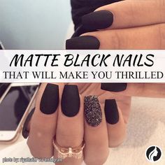 68  Great Nail Art Designs You Will Love This Fall #nailsdesigns Black Gel Nails, Black Halloween Nails, Black Manicure, Matte Black Nails, Elegant Beauty, Black Nail Designs, Great Nails, Nails 2020, Winter Nail Designs