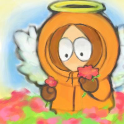 Angel Kenny, South Park Tattoo, Kenny South Park, Giving Flowers, Smelling Flowers, South Park Funny, Blonde Boys, My Angel, Cool Animations