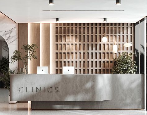 Dental Office Design Interiors, Lobby Interior Design, Reception Desk Design, Office Lobby, Clinic Interior Design, Hospital Interior, Spa Interior, Dental Office Design, Lobby Interior