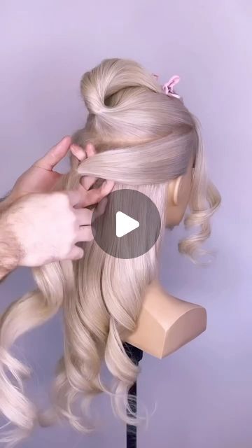 Wedding Hair Do Half Up Half Down, Half Updo Long Hair Tutorial, Pulled Back Wedding Hair Half Up, Half Up Prom Hair Tutorial, Work Party Hairstyles, Up Does For Long Hair, Half High Ponytail Tutorial, Half Up Half Down Hair Volume Tutorial, Half Up Wedding Hair Video