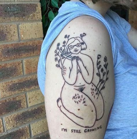 Plus Size Woman Tattoo, Tatoos About Body Positivity, Tattoos For Body Positivity, Tattoos Body Positivity, Tattoo Of Plus Size Woman, Body Dysformia Tattoo Ideas, Body Positive Tattoos For Women, Plus Size Pinup Tattoo, Body Positive Line Art Tattoo