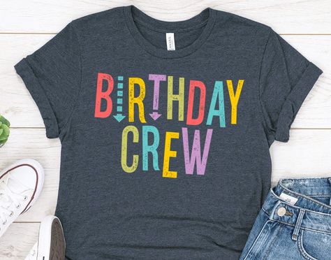 Birthday Crew T-Shirt, Funny Group tees for Men or Women, 20th 30th 40th 50th 60th Party Shirt, BDay Team Gift TShirt for Kids Birthday Bday Shirts For Women, Birthday T Shirts Ideas For Group, Birthday Crew Shirts Ideas, Aged To Perfection, Crew Shirt, Men's Wardrobe, Team Gifts, Casual Elegance, Party Shirts