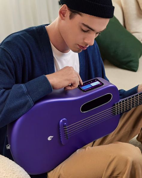 Lava updates oddly-shaped carbon smart guitar, adds new options Smart Guitar, Lava Guitar, Lava Me 3 Guitar, Electric Guitar Unique, Electric Guitar Speaker, Electric Guitar Left Handed, Acoustic Guitar Purple, Digital Signal Processing, Signal Processing