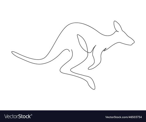 Wallaby Tattoo, Kangaroo Tattoo, Line Drawing Tattoos, Australia Art, Art Vector Illustration, Clever Logo, Drawing Tattoo, Line Art Vector, Heart Outline