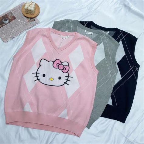 Hello Kitty School Supplies, Hello Kitty Sweater, Kuromi Clothes, Sanrio Clothes, Kitty Sweater, Hello Kitty School, Kitty Clothes, Kitty Items, Hello Kitty Clothes