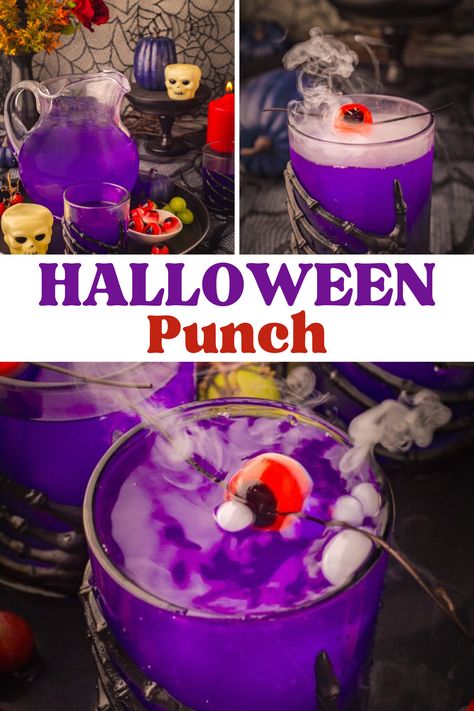 Halloween Punch – This purple spooky Halloween punch is the perfect addition to your Halloween festivities. With a strong grape flavor and spooky purple color, it makes the ultimate Halloween cocktail for your party guests! Easy Halloween drinks, Halloween cocktail recipes, Halloween drinks, spooky punch, Halloween punch recipe, witches brew punch, purple punch, purple cocktails, witches brew, grape punch, grape cocktails. Frogs Breath Punch, Halloween Punch Bowl Alcohol, Big Batch Halloween Punch, Halloween Mix Drinks Alcohol, Cheap Halloween Cocktails, Dry Ice Punch Halloween, Cool Halloween Drinks, Best Alcoholic Punch For A Party, Halloween Liquor Punch