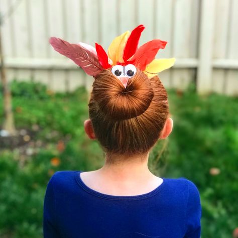 Thanksgiving Turkey Hair Aesthetic Thanksgiving, Thanksgiving Hairstyles, Half And Half Hair, Thanksgiving Hair, Wacky Hair Days, Wacky Hair, Winter Hair Color, Holiday Hairstyles, Crazy Hair Days