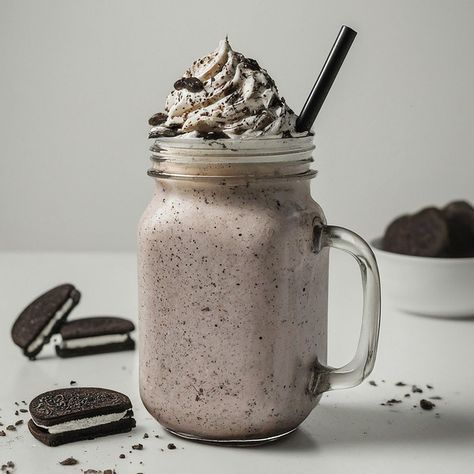 Classic Oreo Milkshake - Instacart Oreo Shake Aesthetic, Oreo Milkshake Aesthetic, Milkshakes Aesthetic, Oreo Drink, Oreo Frappe, Milkshake Oreo, Milkshake Aesthetic, Oreo Frappuccino, Oreo Milkshake Recipe