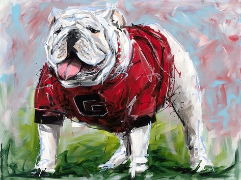 Steve Penley, Uga Bulldog, Uga Bulldogs, Georgia Dawgs, Bulldog Print, Bulldog Art, Bulldog Lover, Football Art, Sports Art