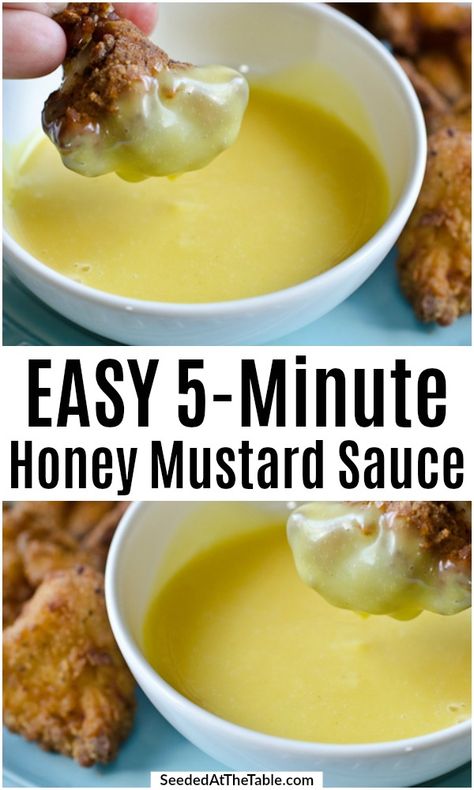 This honey mustard dipping sauce is a perfect chicken dip and can double as a honey mustard dressing. With just 4 ingredients, you can make this easy honey mustard sauce within 5 minutes! Honey Mustard Dipping Sauce Recipe, Mustard Sauce For Chicken, Honey Mustard Chicken Wings, Easy Honey Mustard, Honey Mustard Salmon Recipes, Honey Mustard Sauce Recipe, Honey Mustard Chicken Recipes, Appetizer Easy, Honey Mustard Dip