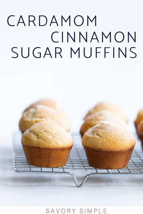 Impress your friends and family with these easy cardamom cinnamon sugar muffins! They’re an excellent make-ahead breakfast and are also perfect for brunch. #cardamom #cinnamonsugarmuffins #muffins #savorysimple Cardamom Recipes, Cardamon Recipes, Cardamom Recipe, Cinnamon Sugar Muffins, Cardamom Buns, Air Fried Food, Banana Bread Muffins, Cinnamon Muffins, Easy Recipes For Beginners