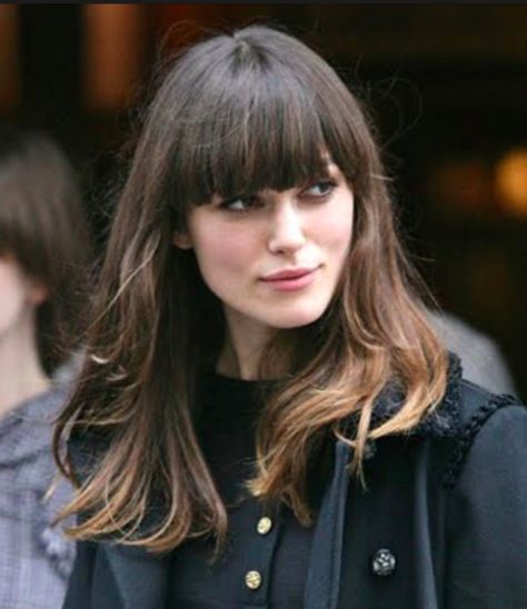 Keira Knightley Hair, Hair Fringe, Bangs Fringe, Keira Knightly, Afro Style, Dark Roots, Keira Knightley, Hair Collection, Haircuts With Bangs