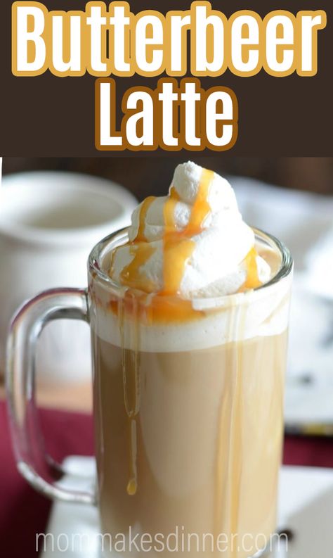 Butterbeer Latte, Butter Beer Recipe Harry Potter, Chocolate Frappe, Harry Potter Butterbeer, Tea Lattes, Butterbeer Recipe, Harry Potter Butter Beer, Butter Beer, Delicious Drink Recipes