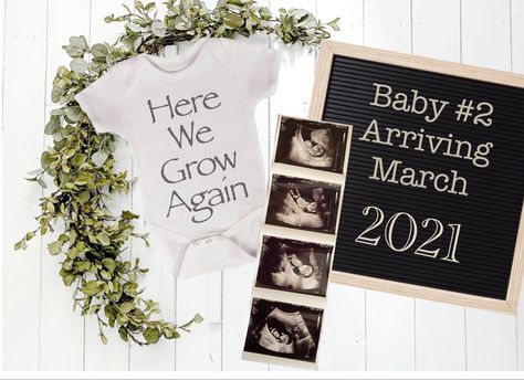 Family Growing Announcement, Here We Grow Again Announcement, And Now We Are 4 Baby Announcement, Pregnancy Announcement Second Child, Baby In Bloom Pregnancy Announcement, Cute Pregnancy Announcement, 2nd Baby, Baby Family, Pregnancy Announcement