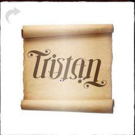 Tristan ambigram... Coffee Bag, Drinks, Coffee