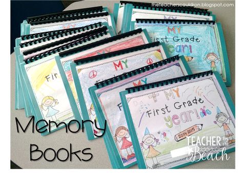 The last 2 weeks of school, we've been working on our last part of our memory books. I posted about them before, you can read about them {HERE}. Don't they look so beautiful all finished?! I love how Student Memory Book, Class Memory Book, Start Scrapbooking, Memory Book School, School Pic, Journaling Writing, Student Portfolios, Preschool Graduation, School Activity