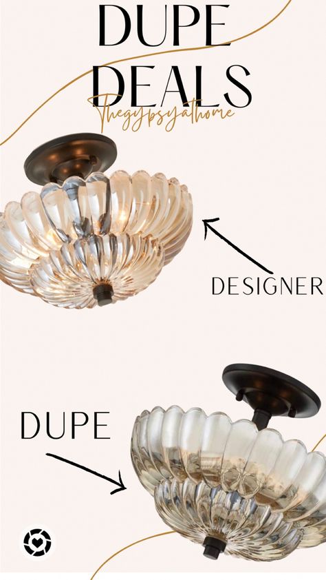 If your like me you love a good DUPE! These lights are identical but only one is 50% off the cost of the designers. #gypsydeals #thegypsyathome #dupe Follow my shop @thegypsyathome on the @shop.LTK app to shop this post and get my exclusive app-only content! #liketkit #LTKhome #LTKsalealert #LTKFind @shop.ltk https://liketk.it/49OuM Anthropology Light Fixture, Anthropologie Ceiling Light, Anthropologie Flush Mount Light, Schoolhouse Vanity Light Bathroom, Flush Mount Schoolhouse Light, Vanity Light Fixtures, Kitchen Nook, Soho House, Semi Flush Mount