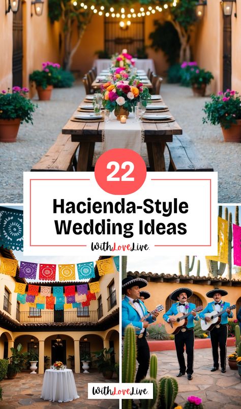 Dreaming of a Hacienda-style wedding? 🌵💍 Discover stunning ideas that combine rustic charm with elegant details, perfect for a warm, intimate celebration. From vibrant florals to timeless decor, create the wedding of your dreams! Save this pin for all your hacienda wedding inspiration! 📌✨ Mexican Ranch Style Wedding, Colorful Mexican Wedding Decor, Mexican Wedding Color Schemes, Mexican Inspired Wedding Decor, Hacienda Style Wedding, Traditional Mexican Wedding, Mexican Inspired Wedding, Hacienda Wedding, Vibrant Florals