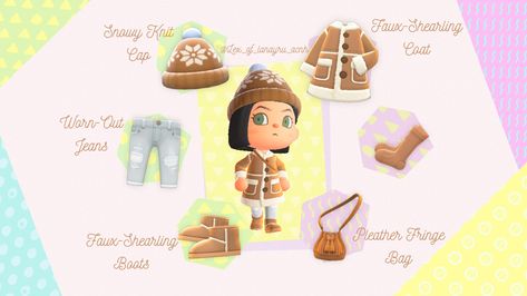 A simple winter outfit in Animal Crossing New Horizons Winter Animal Crossing Outfits, Acnh Winter Outfit Codes, Acnh Winter Outfit, Animal Crossing Winter Outfits, Animal Crossing Outfits, Acnh Fashion, Simple Winter Outfits, Animal Crossing Guide, Acnh Inspo