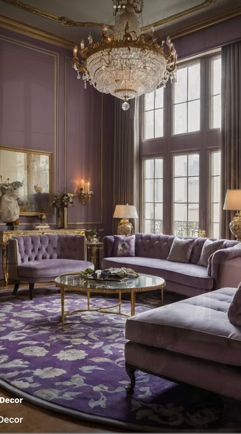 Violet Living Room, Lavender Living Room, Dark Academia Room, Academia Room, Purple Living Room, Interior Design Principles, Cosy Living Room, Purple Decor, Lounge Room