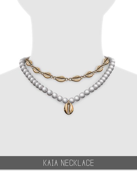 Sims 4 Cc Cottagecore Accessories, Sims 4 Cc Shell Necklace, Cc Necklace Sims 4, Ts4 Necklace Cc, Simpliciaty Cc, Sims Accessories, Sims 4 Piercings, The Sims 4 Pc, Sims 4 Mm Cc