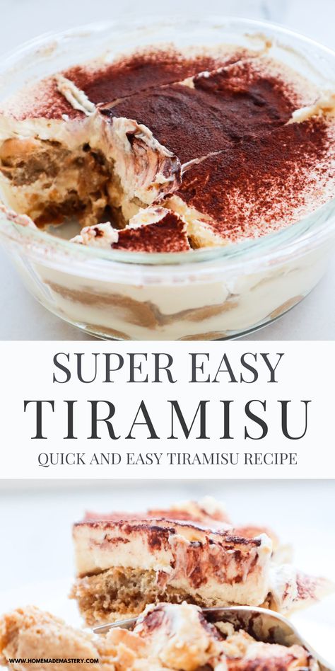 Easy Tiramisu (No Eggs) - Homemade Mastery Best Tiramisu Recipe Without Eggs, Tiramisu No Eggs Recipe, Tiramisu Mousse Recipe, Tiramisu No Egg, Tiramisu Recipe No Egg, No Egg Tiramisu Recipe, Small Batch Tiramisu, Tiramisu Recipe Without Mascarpone, Easy Desserts Without Eggs