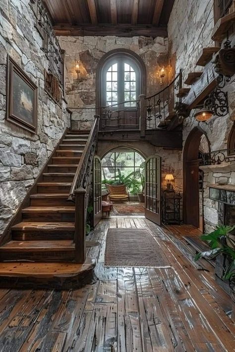 Designing A Living Room, Dark Home Decor, Fantasy House, Dream Room Inspiration, Dream House Interior, Off Grid Living, Stone Houses, Design Your Dream House, Dream House Exterior