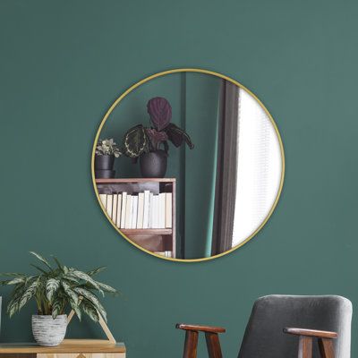 Mid Century Modern Fireplace, Minimalist Mirrors, Mid Century Modern Mirror, Mid Century Mirror, Metal Wall Mirror, Mirror Metal, Elegant Mirrors, Circular Mirror, Wayfair Furniture