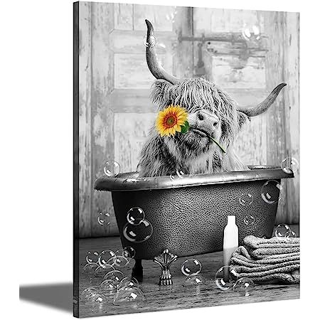 Daisy Flower Pictures, Cattle Pictures, Highland Cow Wall Art, Photo Bubbles, Farmhouse Artwork, Highland Cow Canvas, Cow Wall Art, Sunflower Wall Art, Floral Wall Art Canvases