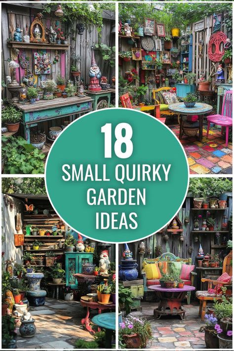 Add personality to your outdoor space with small quirky garden ideas full of charm. Small Magical Backyard, Lattice Garden Ideas, Themed Garden Ideas, Eco Friendly Garden Design, Fairy Garden Plants Outdoors, Eco Garden Ideas, Wellness Garden Design, Outdoor Garden Design Ideas, Small Raised Garden Ideas