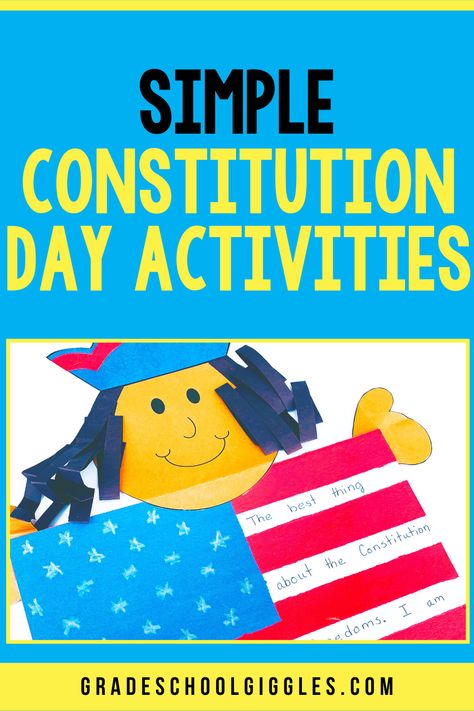 Looking for something fun and educational to do with your class on Constitution Day? These quick and easy activities make learning about the United States Constitution fun and easy. Get your lesson plans finished today with these kid-friendly Constitution Day activity ideas, and grab a free printable Constitution Day booklet too. Constitution Day Activities Preschool, Constitution For Kindergarten, Constitution Day First Grade Activities, Us Constitution For Kids, Constitution Week Activities, Constitution Day Activities 2nd Grade, Constitution Activities For Kids, Constitution Day Kindergarten, Constitution Day Craft