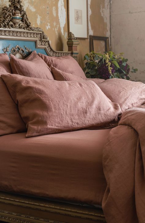 Made from stonewashed French linen, this duvet cover gets softer with every sleep as it adds natural depth and texture to your bedding set. 68" x 90" Twin; 90" x 90" Full/Queen; 104" x 90" King Button closure Pillowcase not included 100% linen Machine wash, tumble dry Imported Piglet In Bed, Super King Duvet Covers, Bed Bedding, Double Duvet Covers, Single Duvet Cover, Linen Sheets, Dusky Pink, Linen Duvet Covers, Linen Duvet