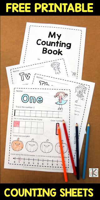 Count And Write, Fall Worksheets, Homeschool Worksheets, Counting Worksheets, Free Preschool Printables, Prek Math, Kindergarten Readiness, Counting Numbers, Kindergarten Lesson Plans