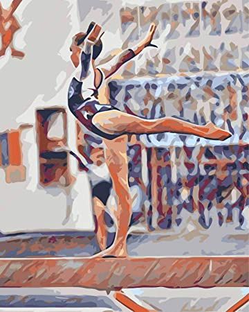 Sports Paintings On Canvas, Gymnast Painting, Gymnastics Painting, Gymnastics Drawings, Gymnastic Art, Fitness Artwork, Sport Painting, Gymnastics Art, Water Paint Art