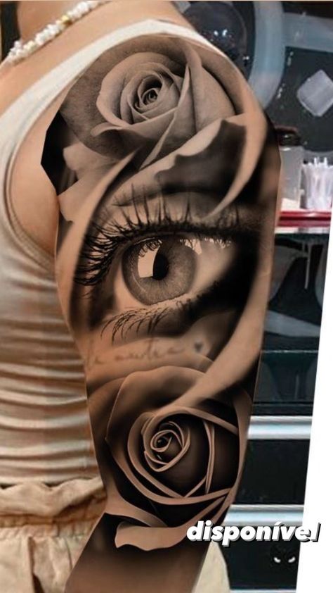 Rose Tattoo Realistic, Cool Little Tattoos, Tattoo Sketch Art, Realistic Eye Tattoo, Memorial Tattoo Ideas, Realistic Flower Tattoo, Pagan Tattoo, Eyeball Tattoo, Realistic Rose Tattoo