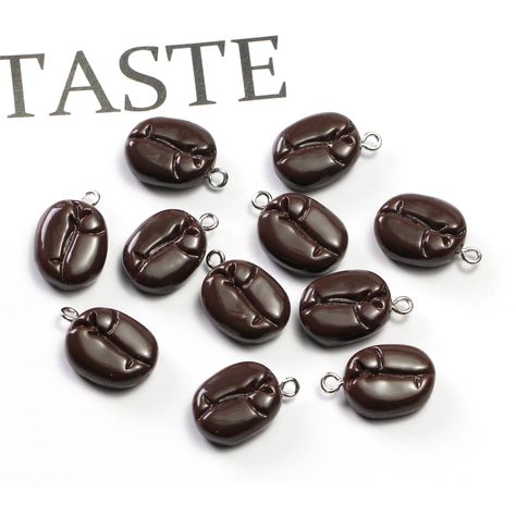 1.45US $ 25% OFF|10pcs/lot Cute Coffee Beans Resin Charms Cacoa Bean Food Pendants for Earrings Necklace Keychain Diy Jewelry Making Findings| |   - AliExpress Bean Necklace, Coffee Bean Jewelry Diy, Polymer Clay Coffee Bean Earrings, Pandora Coffee Charm, Coffee Bean Necklace Gold, Resin Charms, Diy Keychain, Bean Recipes, Coffee Beans