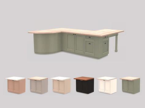 Sims 4 Kitchen Cabinets, The Sims 4 Pack, Sims 4 Cc Furniture Living Rooms, Mods Sims 4, Counter Island, Sims 4 Cheats, Sims 4 Kitchen, Sims 4 Tsr, Mod Furniture