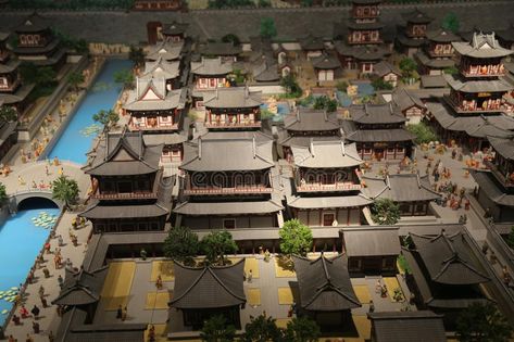 Model of Ancient Chinese City stock images Ancient Chinese City, Asia Architecture, Minecraft Japanese, Ancient Asia, Chinese City, China Image, China City, City Layout, Luoyang