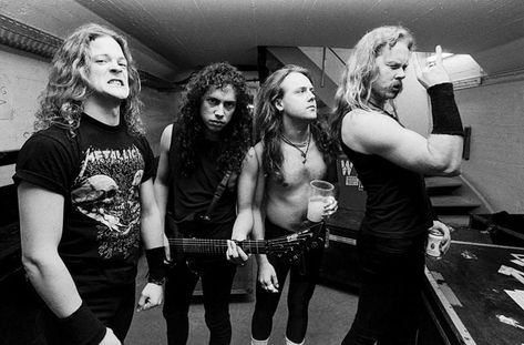 metallica jason newsted lars ulrich kirk hammett james hetfield 90s metal 80s black album James Hetfield 90s, Metallica 1991, Ross Halfin, Lars Ulrich, Jason Newsted, Kirk Hammett, James Hetfield, Metallica, Tumblr