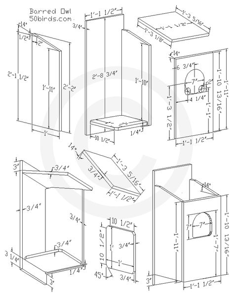 Barred Owl Nest Box Plans - 70birds Barred Owl House Plans, Owl Box Plans, Strawbale Construction, Owl Boxes, Wood Duck House, Owl Birdhouse, Duck House Plans, Owl Nest Box, Owl Nest