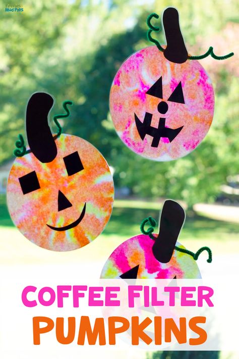 Decoration Craft Ideas, Mud Pies, Bricolage Halloween, Hallowen Ideas, Coffee Filter Crafts, October Crafts, Fall Art Projects, Suncatcher Craft, Fun Halloween Crafts