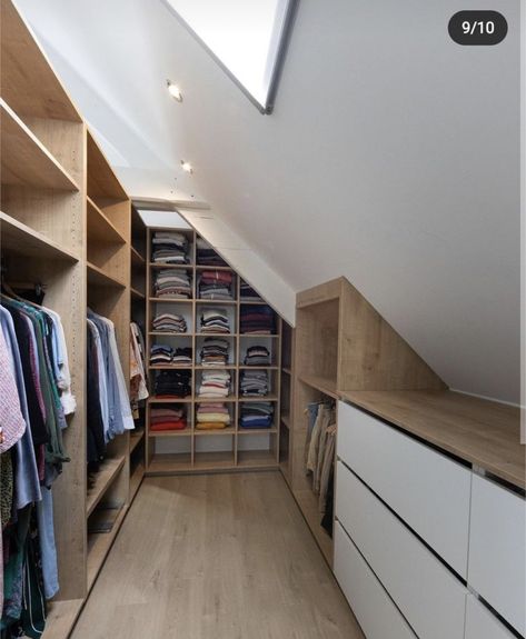 Loft Conversion Bedroom, Attic Bedroom Storage, Attic Wardrobe, Bedroom Built In Wardrobe, Attic Bedroom Designs, Attic Closet, Interior Design Per La Casa, Attic Bedrooms, Bedroom Closet Design