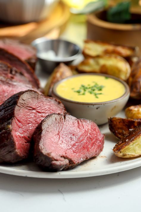 Slow Roasted Beef Tenderloin (Chateaubriand) - Food My Muse Chateaubriand Recipe, Slow Roasted Beef Tenderloin, Christmas Roast Beef, Slow Roasted Beef, Slow Roast Beef, Beef Tenderloin Roast Recipes, Roasted Beef Tenderloin, Béarnaise Sauce, Beef Tenderloin Recipes