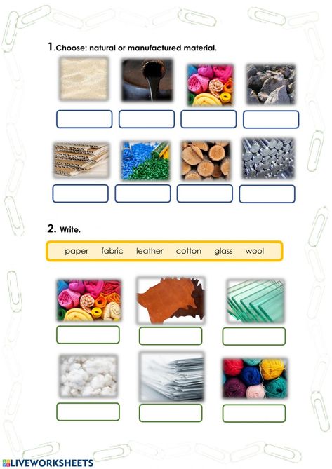 Materials online activity for Grade 2. You can do the exercises online or download the worksheet as pdf. Teaching Materials Science, Cambridge Primary, Italy For Kids, Grade 2 Science, Chemical And Physical Changes, Mickey Coloring Pages, Living And Nonliving, Teaching Geography, Primary Science