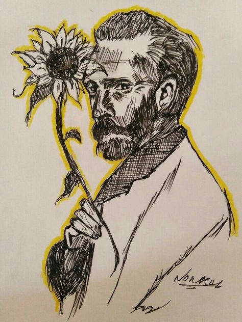 Van Gogh Sketches, Pen Drawings Aesthetic, Pen Sketches Simple, Van Gogh Drawings, Pen Art Drawings, Arte Van Gogh, Art Diary, Arte Sketchbook, Arte Inspo