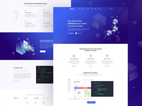 Software Landing Page Design - WIP Software House Website Design, House Website Design, Software Landing Page, Company Website Design, Landing Page Ui Design, Website Software, Ui Ux Website, Landing Page Ui, Software House