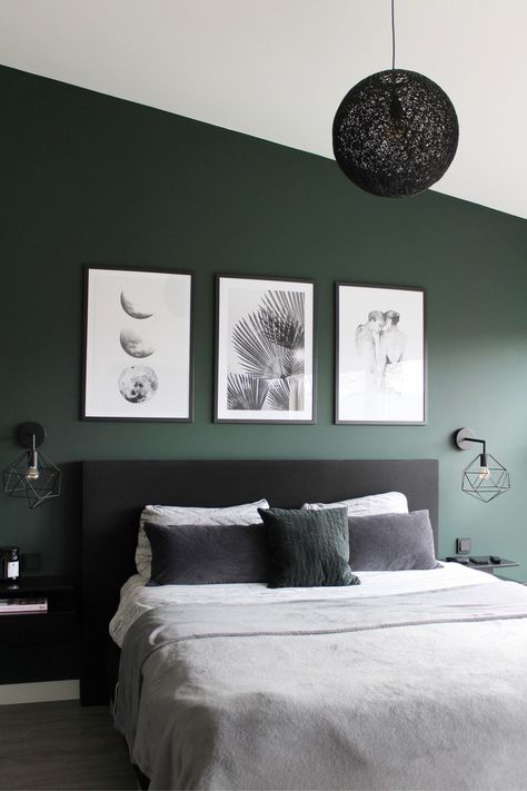 Green Bedroom Walls, Sf Apartment, Green Bedroom Decor, Bedroom 2024, Bedroom Makeovers, Bedroom Decor Inspiration, Bedroom Wall Colors, Basket Wall, Green Walls