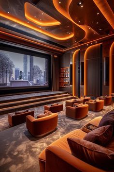 Home Cinema Room Ideas, Luxury Home Cinema Room, Luxurious Home Theater, Teen Hangout Room, Cinema Ideas, Private Cinema, Theatre Seating, Modern Theatre, Home Theater Room Design